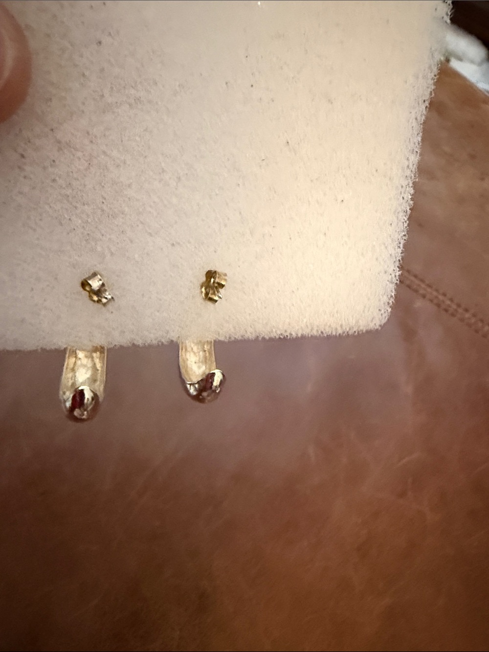 NEW Sterling Silver Hammered Half Hoop Earrings - Picture 6 of 8